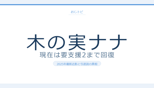 木の実ナナの現在は要支援2まで回復！2025年最新近影と引退説の真相